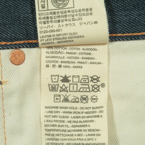 Levis 501 Original Shrink To Fit Plant Based Raw Jeans Mens 34 Blue Denim New - Picture 8 of 8